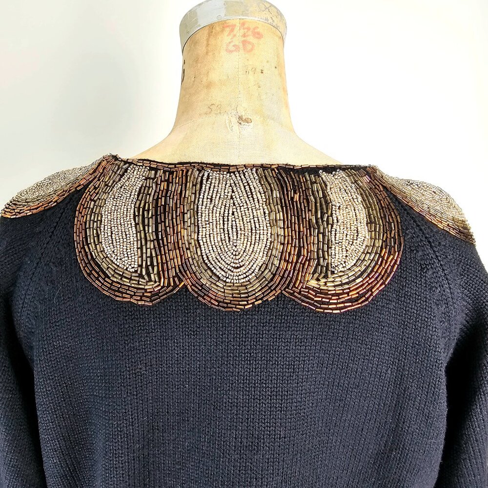 Tibi Beaded Statement Collar Cropped Cardigan Swe… - image 8